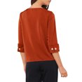 thumbnail image 4 of INSPIRE CHIC Satin Blouse for Women Back to School Dressy Casual Boat Neck 3/4 Sleeve Work Shirt S Caramel, 4 of 7