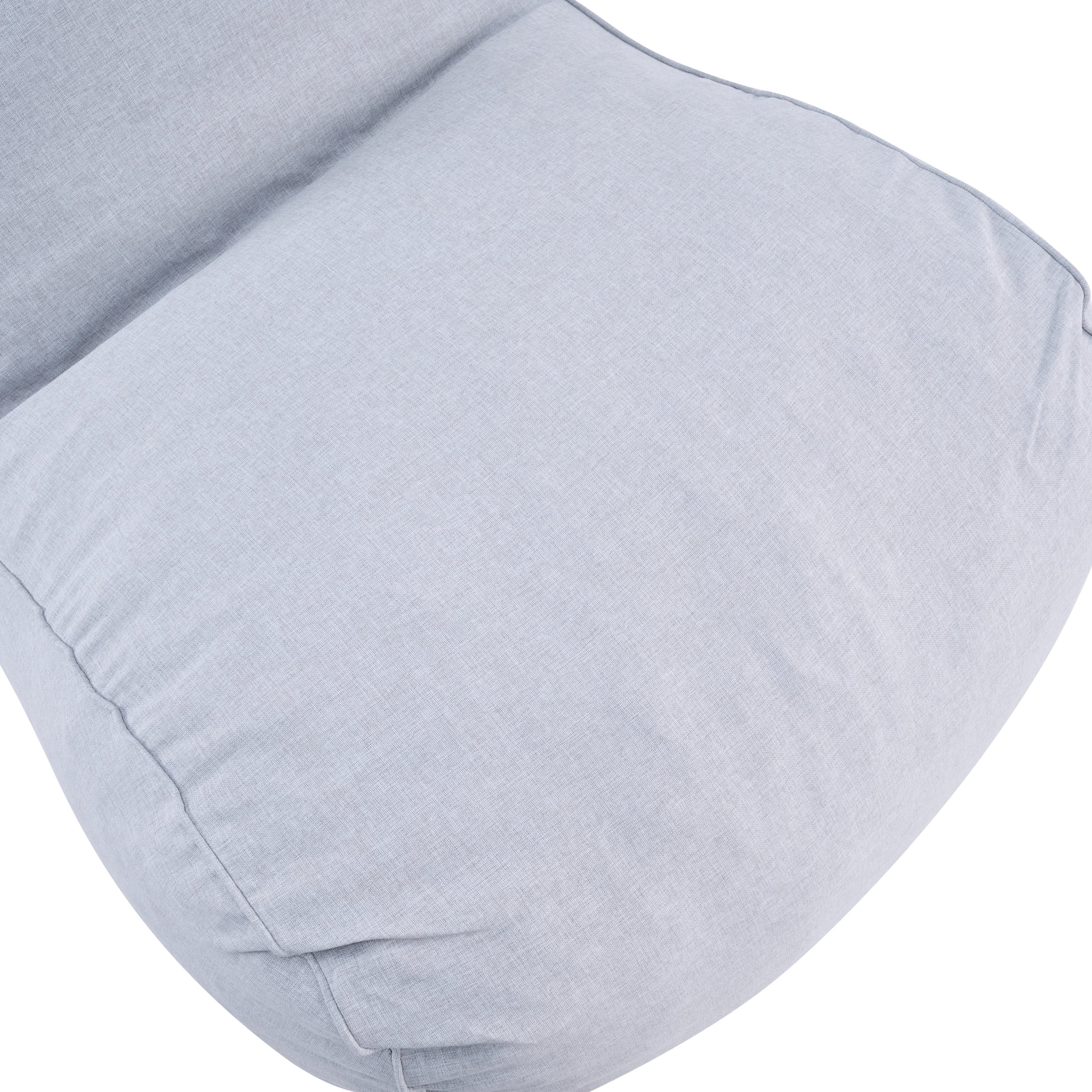 Christopher Knight Home 52" Outdoor Patio Bean Bag Chair, Shredded Foam Fill Lounger, Gray, Set of 2