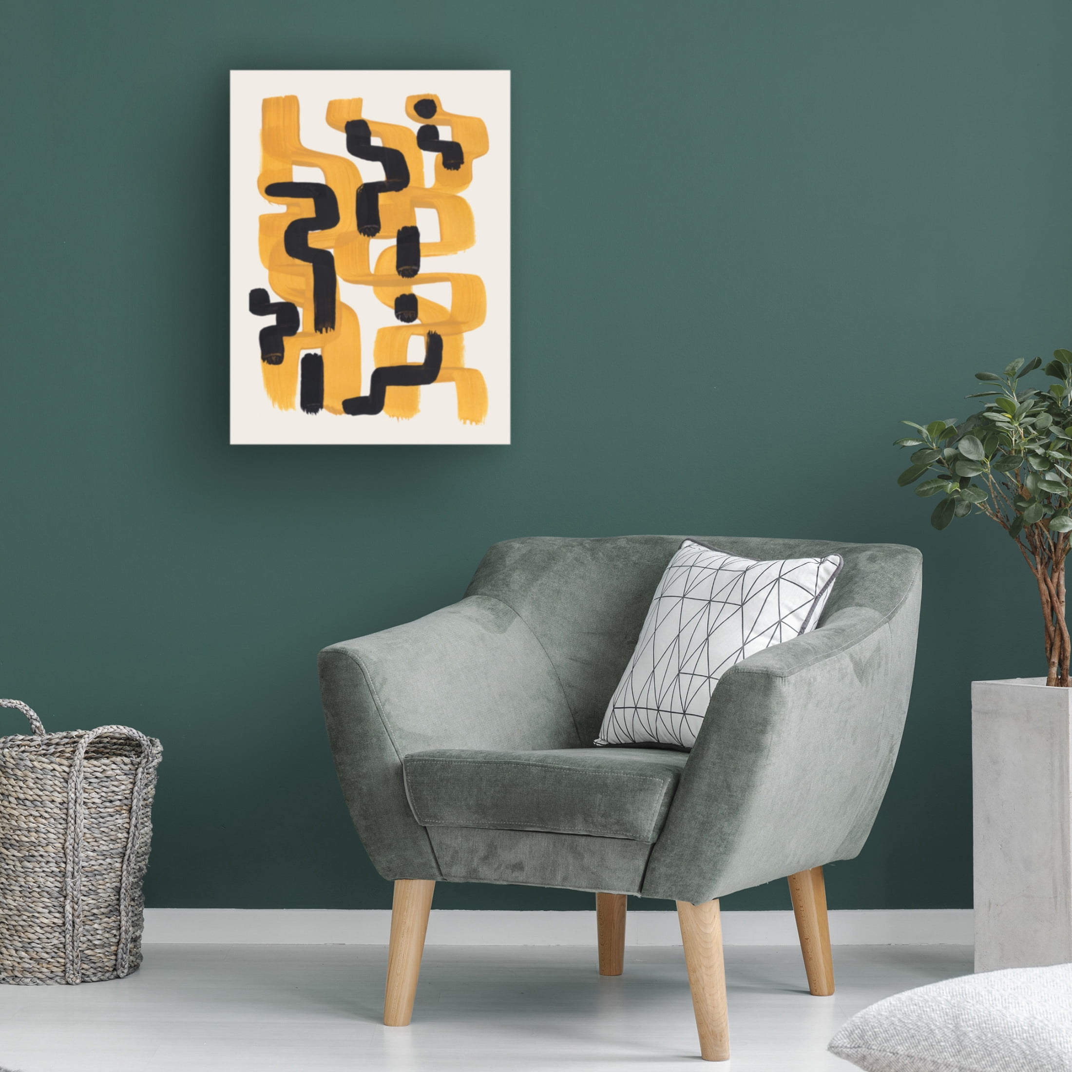 Trademark Fine Art Ejaaz Haniff  Mustard Wiggle No2 Canvas Wall Art