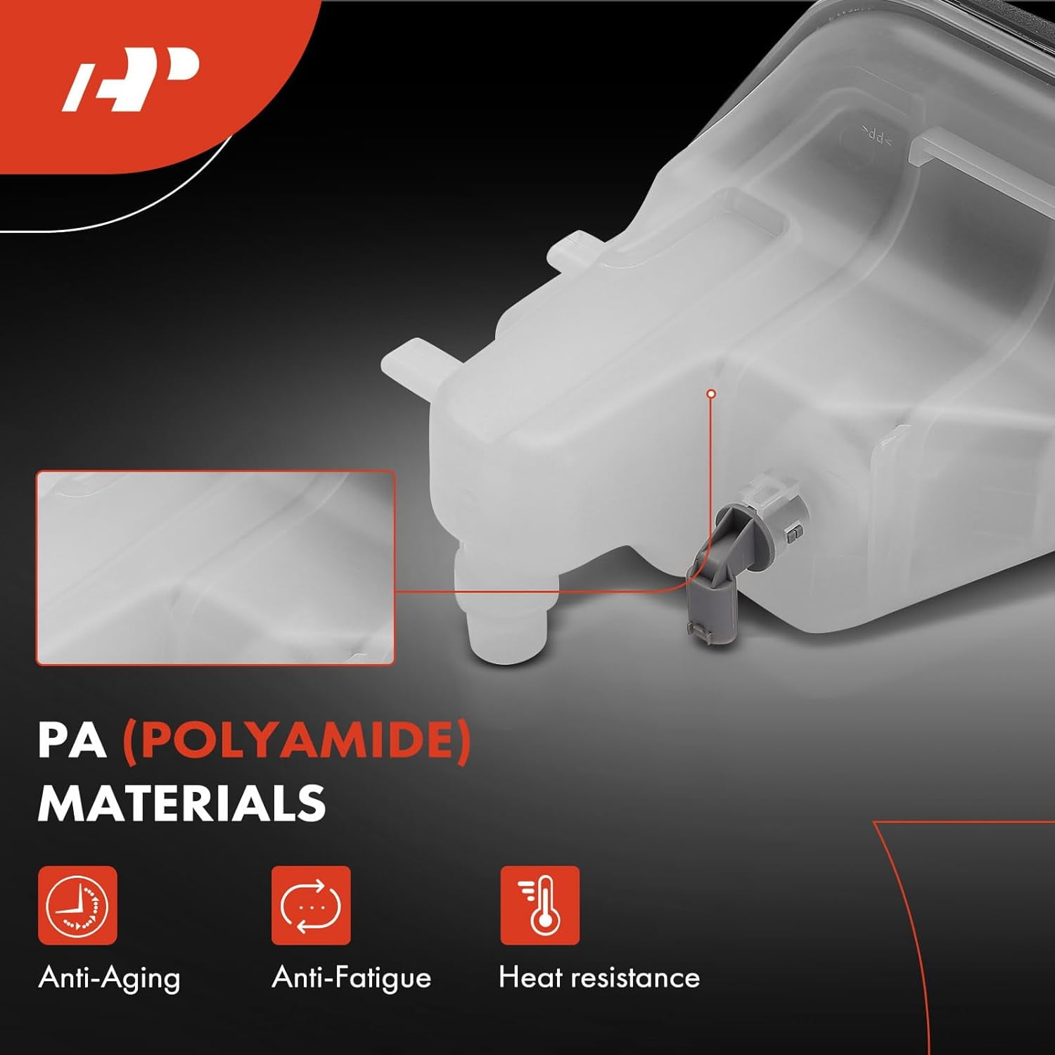 A-Premium Coolant Expansion Tank with Sensor and Cap Replacement for Jaguar S-Type 2000-2008 XJ8 XF XFR Vanden Plas Super V8