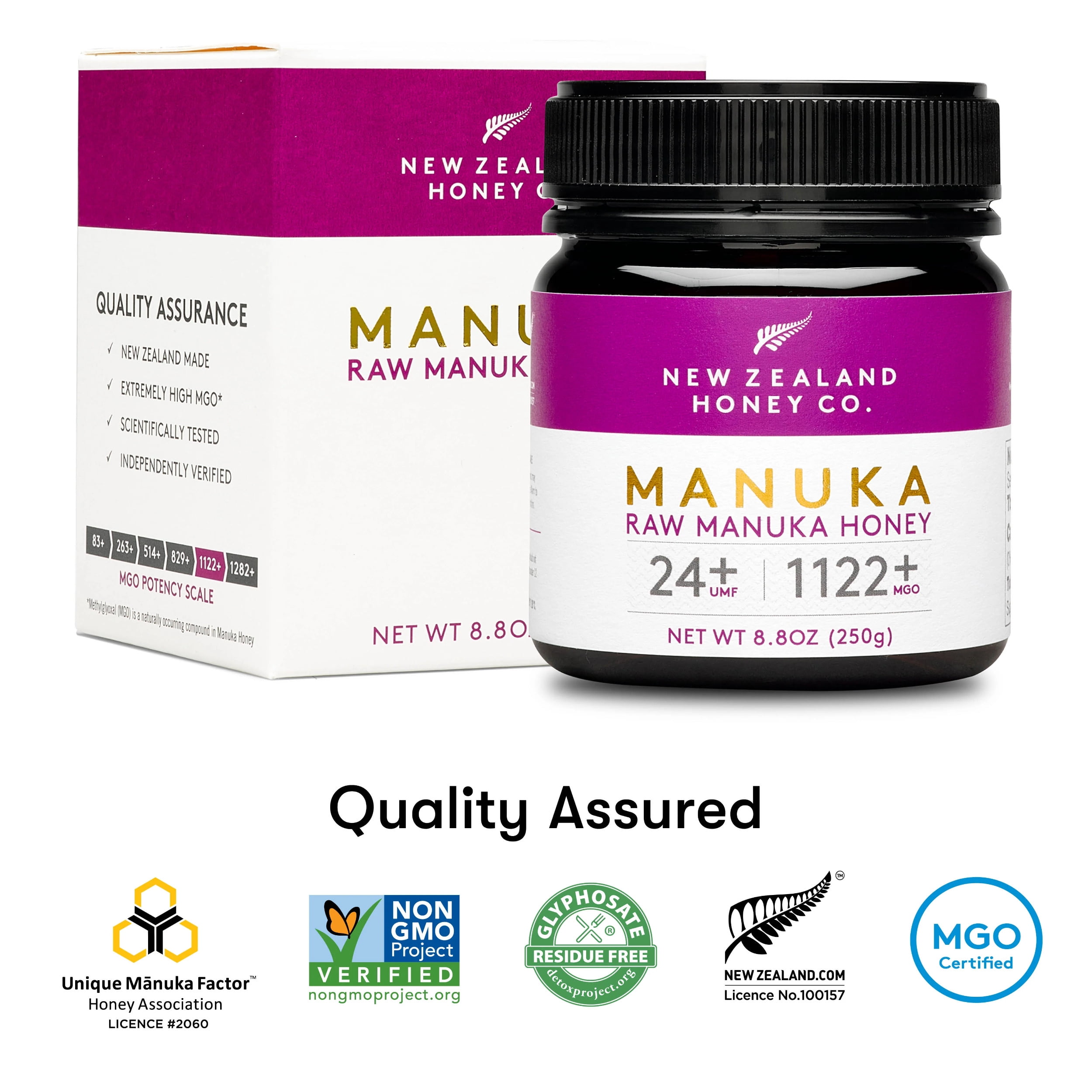 New Zealand Honey Co. Raw Manuka Honey UMF 24+ | MGO 1122+ 17.6 oz
