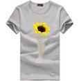 thumbnail image 4 of Wycnly Shirts for Women Plus Size Loose Fit Cute Tee Tops Summer Casual Crewneck Short Sleeve Sunflower Print Ladies Blouses Gray s, 4 of 7
