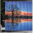 thumbnail image 4 of Ambesonne Blue Shower Curtain, Nature Twilight, 69"Wx75"L, Blue Orange, 4 of 5