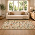 thumbnail image 2 of Gelasgo Vintage Floral Velvet Area Rug, Botanical Garden Decorative Carpet, Soft Indoor Floor Mat for Bedroom Living Room Dining Room Entryway Home Decor, 2 of 5
