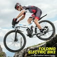 thumbnail image 2 of Elifine 500W Electric Bike Folding Electric Mountain Bike, 19Mph 50Miles Electric Bicycle Foldable Ebike 374.4Wh Battery, Full Suspension, 26" Anti-Slip Tires, 21 Speed E-Bike for Adults Women Men, 2 of 10