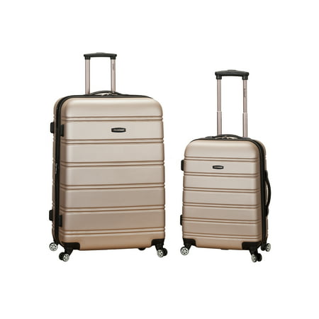 Rockland Melbourne 2pc Expandable ABS Hardside Carry On Spinner Luggage Set - Champagne