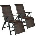 thumbnail image 3 of Gymax 2PCS Patio Rattan Folding Lounge Chair Recliner Back Adjustable Beach Yard Pool, 3 of 10