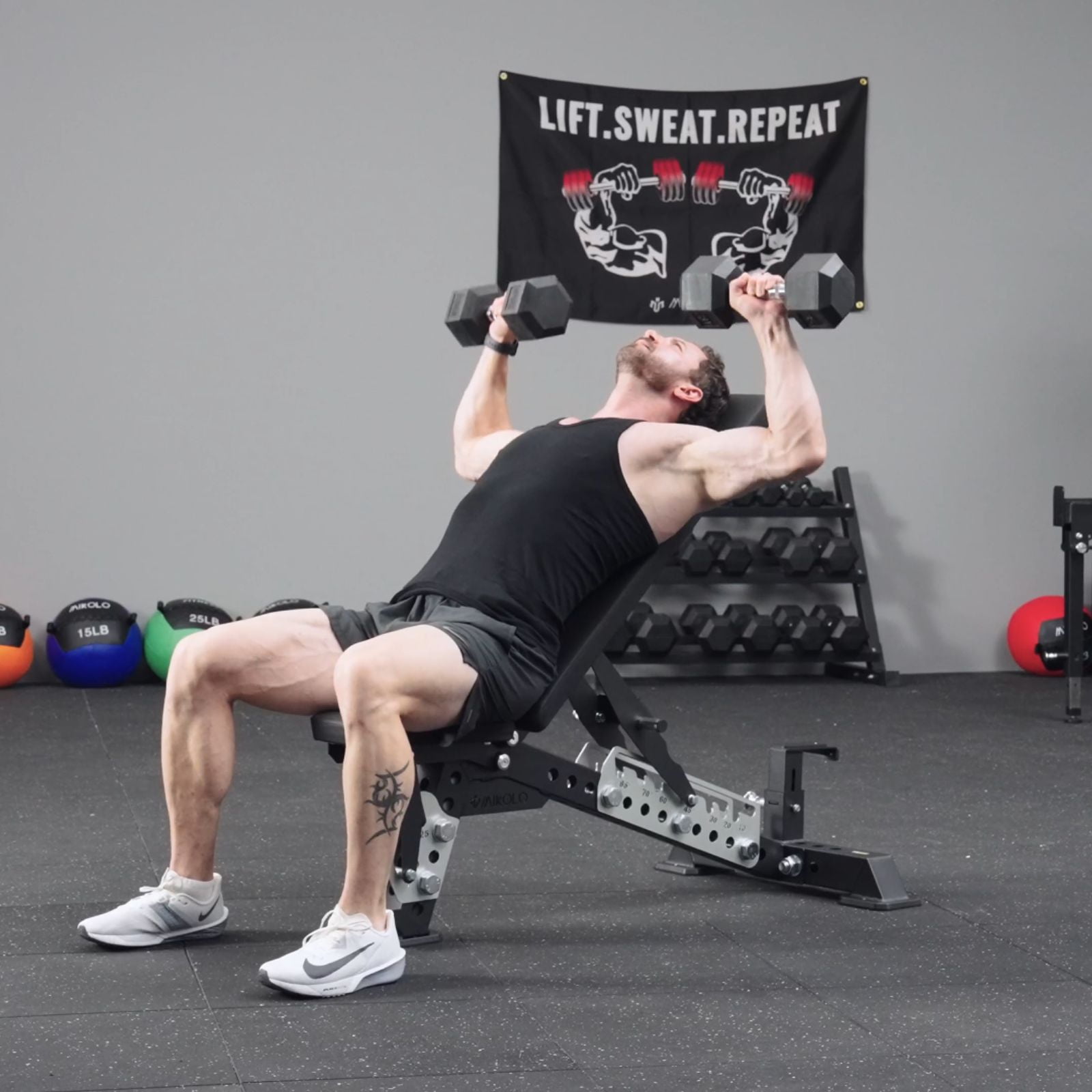 Mikolo BASTET Adjustable Weight Bench for Full Body Workout 1500LBS Heavy Duty Workout Benchwith Multiple Back Positions for Home Gym, Decline Incline, and Flat Settings for Weightlifting and Strengt