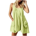 thumbnail image 2 of Nmnitkp Women's Crinkle Sleeveless Tank Dress, Round Neck Tie Back Loose A-Line Mini Dress with Pockets, Casual Summer Dress for Beach, Vacation & Daily Wear Yellow,XXL, 2 of 7