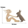 thumbnail image 3 of Homerr Personalized Wooden Ornament Wooden Carvings Ornament for Memory Gifts Nordic Style Cute Pet & Owner Loving Statues for Dog Rabbit Bird Home Custom Family Name Puzzle, 3 of 7