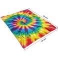 thumbnail image 4 of Rainbow Tie Dye Spiral Pattern Blanket,Comfortable Soft Lamb Wool Throw Blanket,All Season,Warm Lightweight Blankets for Sofa Bed Couch Living Room Chair,60"x80", 4 of 4
