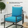 thumbnail image 3 of Outdoor Patio Chair Cushions Deep Seat Replacement Patio Cushions Set Turquoise, 3 of 10