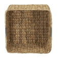 thumbnail image 4 of Household Essentials Square Wicker Basket, Hyacinth Cube with Stainless Steel Handles, Intricate and Durable Weave, Sturdy Metal Frame, Natural, 4 of 7