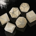 thumbnail image 5 of Cusdie Set of 7 Handmade DND Stone Dice, 16mm Polyhedral Stone Dice Set with Leather Box, D&D Dices for Collection, 5 of 5