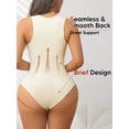 thumbnail image 6 of Athlemo Sleeveless Bodysuits for Women Slim Fitted Square Neck Ribbed Knit Going Out Bodysuit Tops, 6 of 8