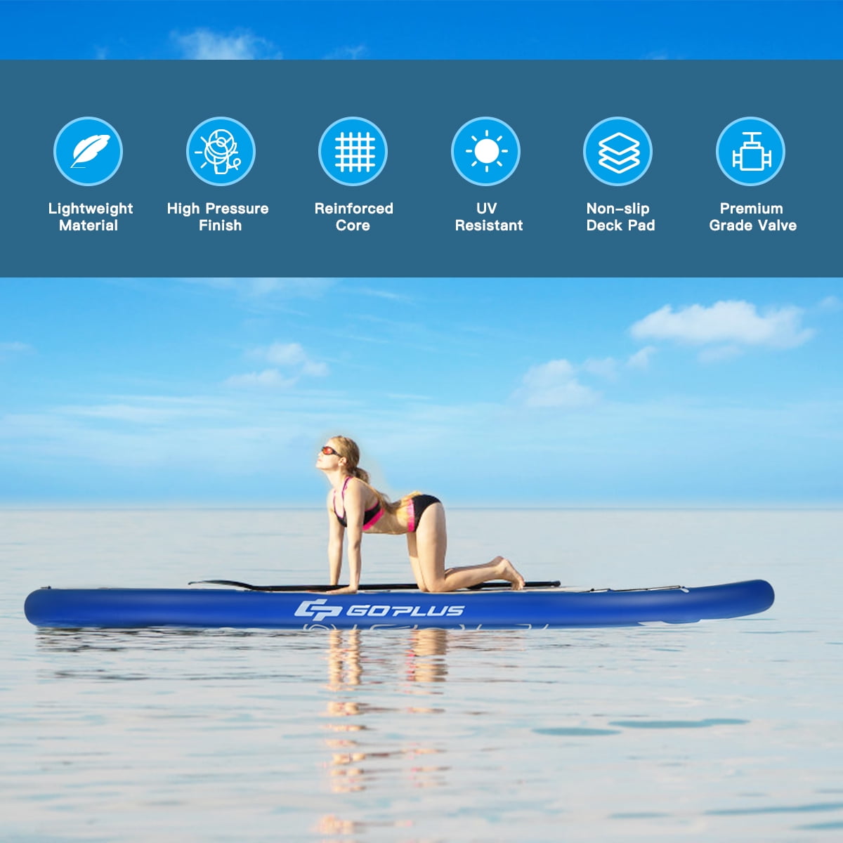 Goplus9.8' Inflatable Stand Up Paddle Board W/Carry Bag Adjustable Paddle Adult Youth