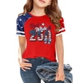 thumbnail image 2 of Grblisyd 4th of July Girls Shirts Size 10-12 American Flag T-Shirts250 Anniversary USA Graphic Independence Day Crew Neck Short Sleeve Outfit for Kids, 2 of 6