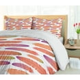 thumbnail image 5 of Ambesonne Feathers Duvet Cover Set, Color Details Tile, 2-Calking, Salmon Purple Green, 5 of 7