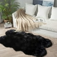 thumbnail image 2 of iLieber Sheepskin Soft Fluffy Fur 4x6 Black Area Rug, Fuzzy Rug Washable Faux Fur Rug for Living Room Nursery Playroom Rectangle, 2 of 6