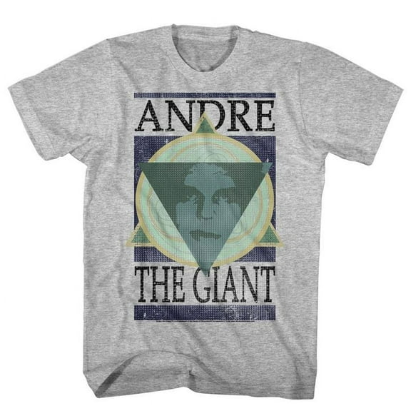 Andre The Giant Andre Geometric Gray Heather Adult T-Shirt 2Xlt