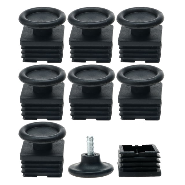 Pies Niveladores Uxcell 40 x 40mm Insertos Cuadrados Ajustables para Gabinete 8 Sets