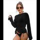thumbnail image 1 of Camisetas de Larga para Mujer, Trajes de Baño de Bikini con Aberturas Laterales para la Playa Negro un Tamaño, 1 of 9