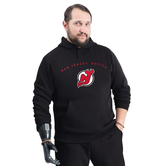 Men's G-III Sports by Carl Banks Black New Jersey Devils Adaptive Classic Team Arc Fleece Hoodie