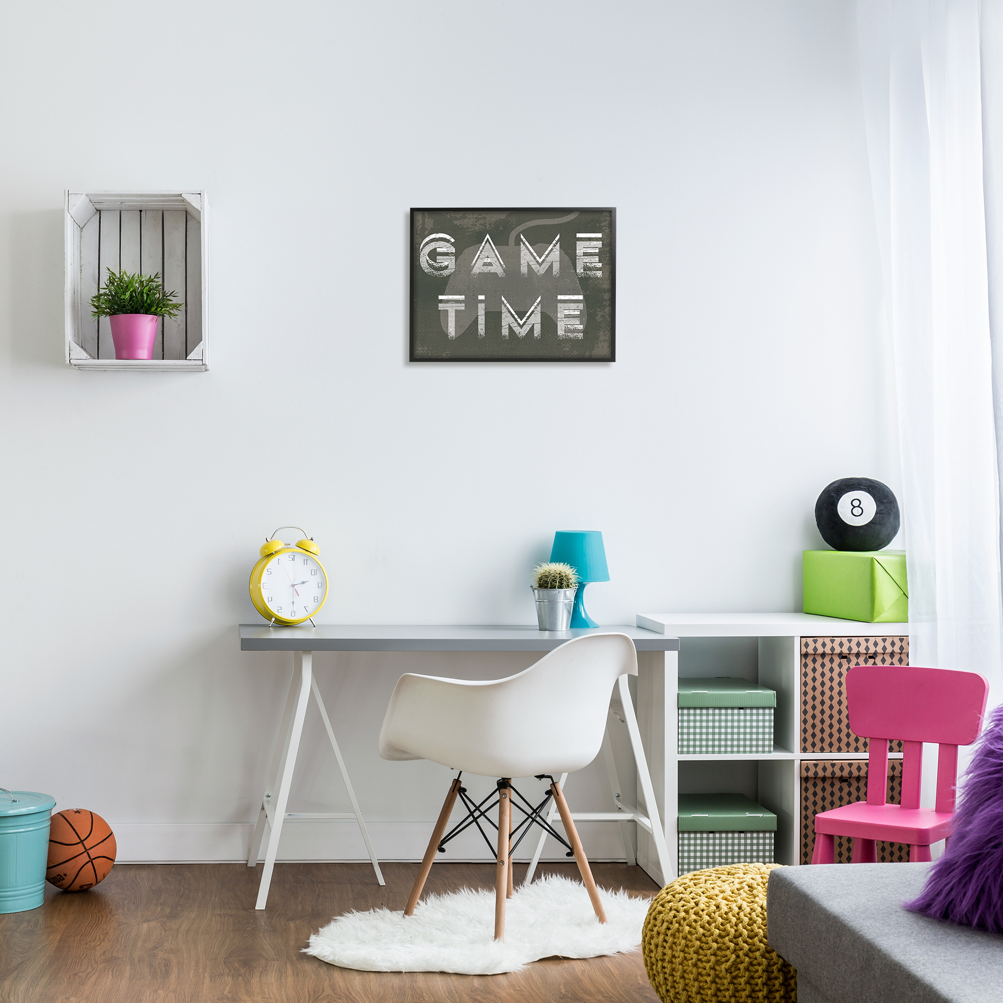 Stupell Industries Game Time Distressed Typography Modern Video Gamer, 16 x 20, Designed by Daphne Polselli