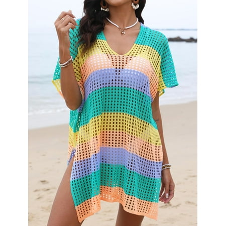 Women One Size Bikini Cover Up Hollow Swimwear Cover-Up