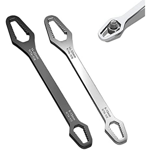 Universal Self-Tightening Torx Wrench 8-22Mm - Dual Function With Hinged Wheel And Fixed Wrench - Mechanical Tool - Pack Of 2