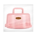 thumbnail image 3 of Shisuyan Hemoton Round Cake Carrier with Handle Portable Handy Cupcake Holder Tray Pie Saver Fresh Keeping Food Cover Box for Cakes Cookies Pies (Pink), 3 of 8