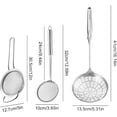 thumbnail image 2 of stainless steel extra ultra fine fat skimmer spoon set,very fine mesh strainer scoop,slotted ladle with holes,kitchen cooking utensil spider strainer for frying,fryer,pasta,egg,soup,oil,grease, 2 of 12