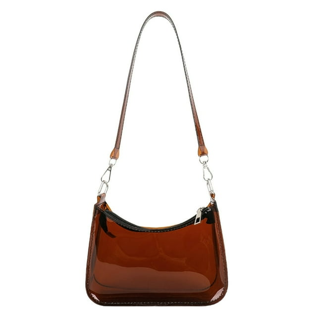 Sac à Bandoulière en PVC Transparent Mode Sac de Courses pour Femmes Hobos pour Dames (Blanc)