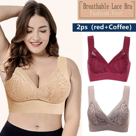 

3 packs * 2 PCS Women Yoga Sports Extra-Elastic Breathable Lace Trim Bra Underwear sports bras for women pack