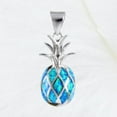 thumbnail image 3 of Unique Beautiful Hawaiian 3D Opal Pineapple Necklace, Sterling Silver Blue Opal Pineapple Pendant, N2141 Birthday Mom Wife Valentine Gift, 3 of 6