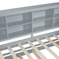 thumbnail image 6 of Wooden Twin Size DayBed with Twin Trundle, Headboard with Storage Shelf and USB Charging Ports, Bed Frame for Bedroom Living Room (Grey), 6 of 7