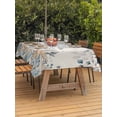 thumbnail image 3 of Outdoor Tablecloth with Umbrella Hole for Patio/Picnic/Party/Camping, Blue Beige Coastal Waterproof Table Cloth Rectangle Table Cover Washable, Beach Starfish Summer Eucalyptus Rustic (60"x 102"), 3 of 8