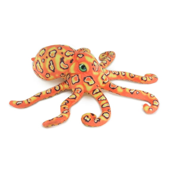Octopus Toy, Orange, Plush Animal, Soft, Stuffed Toy, Educational, Realistic, Beautiful Design, Figure, Lifelike, Replica, Gift, 14" RI53 B663