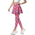 thumbnail image 2 of COEQINE Women Yoga Skirted Legging with Pockets Fashion High Waist Tennis Leggings with Skirts Stripes Pink Print Moisture-Wicking Golf Pickleball Skirts with Leggings, XS, 2 of 7
