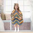 thumbnail image 7 of FORMRS Wearable Blanket Hoodie with Sleeves for Kids Cozy Flannel Sweatshirt, Orange Geometric, 7 of 7