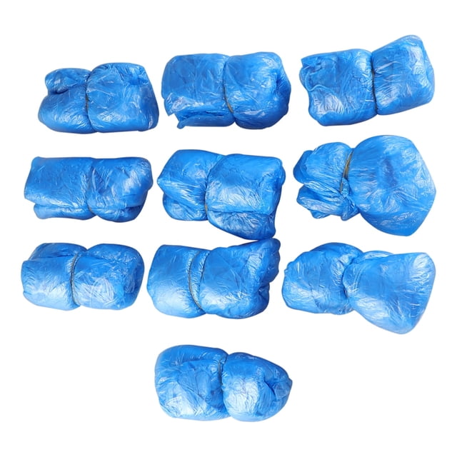EeaseMX 100 fundas desechables impermeables de plástico para zapatos, para limpiar alfombras (azules)