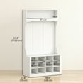 thumbnail image 3 of HOMCOM Hall Tree with Bench and Shoe Storage Cubbies for Entryway, White, 3 of 10