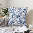 thumbnail image 4 of KLL Blue Paisley Decorative Throw Pillow Covers Velvet Soft for Couch Sofa Bedroom Living Room Outdoor (No pillow core)- 20"x20", 4 of 5