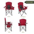 thumbnail image 4 of ARROWHEAD OUTDOOR Portable Folding Camping Quad Chair w/ 4-Can Cooler, Cup-Holder, Heavy-Duty Carrying Bag w/ Easy Carry Shoulder Strap, Padded Armrests, Supports up to 330lbs, USA-Based Support (Red), 4 of 15