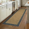 thumbnail image 3 of Garvee 2'x6' Floral Bordered Runner Rug Braided Print Carpet, Washable Rug Non-Slip Stain-Resistant Low Pile Indoor Floort Mat for Hallway Bedroom Kitchen, Dark Blue, 3 of 8