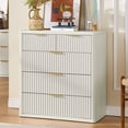 thumbnail image 6 of Fluted 5 Drawers Dresser, 34" Tall Modern Chest of Drawers, Curved Profile Design, Wood Drawer Organizer for Bedroom, Living Room, Entryway, White, 6 of 7
