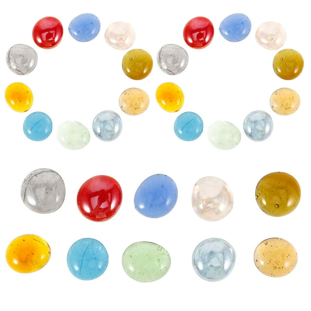 WRITWAA 1 Set of Glass Flat Beads Multi Beads for Crafting Outdoor Pathways
