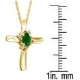 thumbnail image 2 of SZUL Women's Emerald Cross Diamond Pendant 10K Yellow Gold, 2 of 4