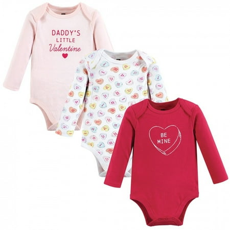 

Hudson Baby Infant Girl Cotton Long-Sleeve Bodysuits Be Mine Valentine 6-9 Months