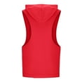 thumbnail image 5 of ZCFZJW Mens Workout Hooded Tank Tops Gym Running Cut off Muscle Tank Tops Bodybuilding Training Sleeveless Hoodies Shirts with Pockets Red S, 5 of 5